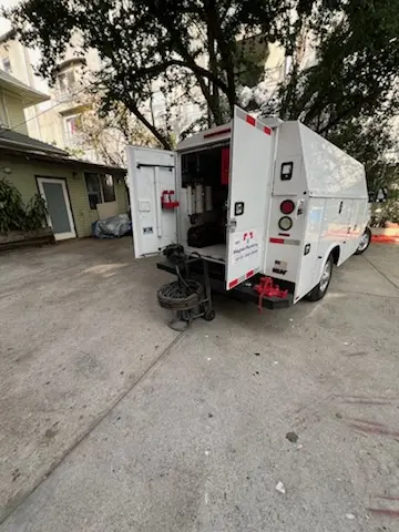 Magnet Plumbing service vehicle on-site for Water Heater Repair in Gibraltar
